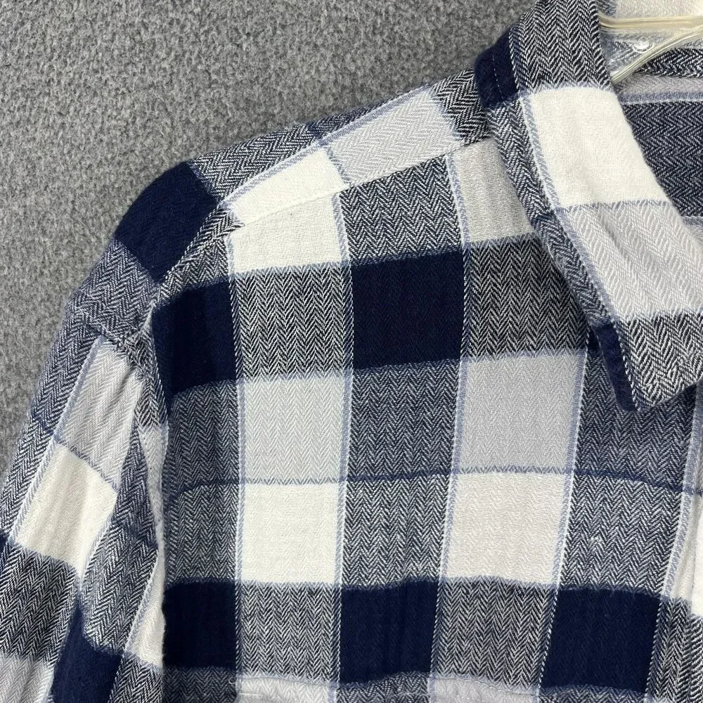 Levi's Shirt Mens Large Blue Plaid Flannel Relaxed Long Sleeve Button‎ Down